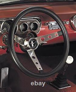 1965-1969 Mustang steering wheel CAST PONY 13 1/2 CLASSIC CHROME