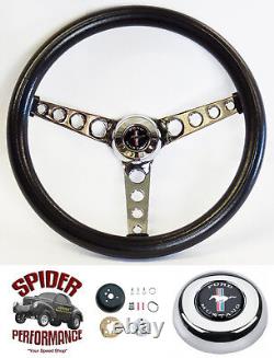 1965-1969 Mustang steering wheel PONY 14 1/2 CLASSIC CHROME