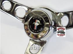 1965-1969 Mustang steering wheel PONY 14 1/2 CLASSIC CHROME