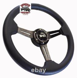 1967-1968 CHEVY steering wheel SS 13 3/4 LEATHER BRUSHED