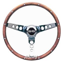 1967-1968 Chevy steering wheel SS 13 1/2 CLASSIC WALNUT