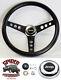 1967-1975 Jeep CJ5 CJ6 steering wheel 13 1/2 CLASSIC BLACK