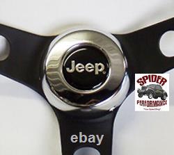 1967-1975 Jeep CJ5 CJ6 steering wheel 13 1/2 CLASSIC BLACK