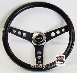 1967-1975 Jeep CJ5 CJ6 steering wheel 13 1/2 CLASSIC BLACK