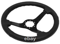 1967-68 Pontiac Firebird 6-Bolt Black Solid Leather Steering Wheel Kit, Classic