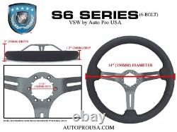 1967-68 Pontiac Firebird 6-Bolt Black Solid Leather Steering Wheel Kit, Classic