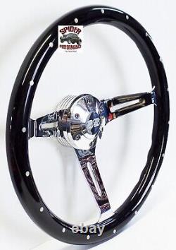 1967 Camaro steering wheel SS 15 BLACK WOOD RIVET