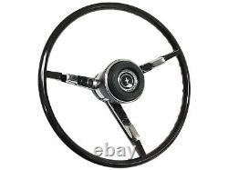 1967 Ford Mustang Reproduction OE Black Steering Wheel Kit, Horn Pad, Horn Ring