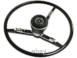 1967 Ford Mustang Reproduction OE Black Steering Wheel Kit, Horn Pad, Horn Ring