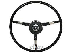 1967 Ford Mustang Reproduction OE Black Steering Wheel Kit, Horn Pad, Horn Ring