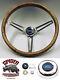 1967 Ford pickup steering wheel BLUE OVAL 15 MUSCLE CAR WALNUT