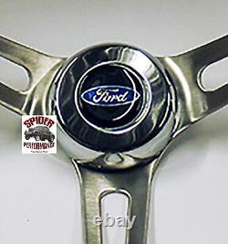 1967 Ford pickup steering wheel BLUE OVAL 15 MUSCLE CAR WALNUT