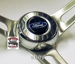 1967 Ford pickup steering wheel BLUE OVAL 15 MUSCLE CAR WALNUT