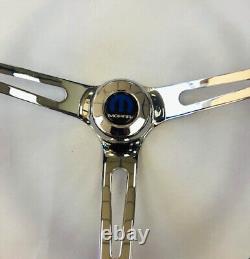 1968 1969 Charger Dart Coronet Black and Chrome Steering Wheel 15 with Horn Kit