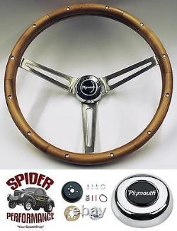 1968-1969 Plymouth steering wheel 15 MUSCLE CAR WALNUT WOOD rim