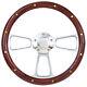 1968 -1982 Corvette 14 Steering Wheel Kit, Real Wood & Billet with Chevy Horn