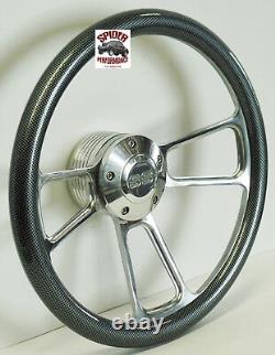 1968 Camaro steering wheel SS 14 CARBON FIBER POLISHED BILLET