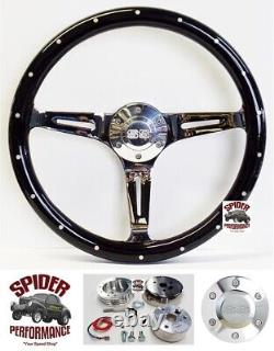 1968 Camaro steering wheel SS 15 BLACK WOOD RIVET