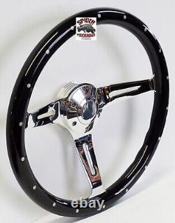 1968 Ford pickup steering wheel 14 BLACK WOOD RIVET