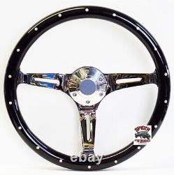 1968 Ford pickup steering wheel 14 BLACK WOOD RIVET