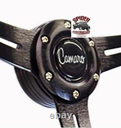 1969-1989 Camaro steering wheel 13 3/4 LEATHER BRUSHED