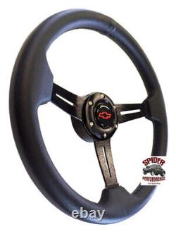 1969-1989 Chevrolet steering wheel BOWTIE 13 3/4 LEATHER BRUSHED