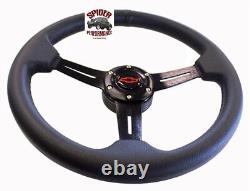 1969-1989 Chevrolet steering wheel BOWTIE 13 3/4 LEATHER BRUSHED