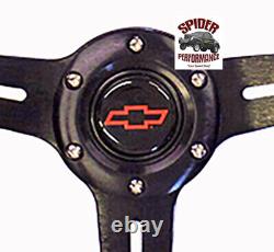 1969-1989 Chevrolet steering wheel BOWTIE 13 3/4 LEATHER BRUSHED