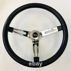 1969-1994 Camaro Grant Black Grip Chrome Spokes Steering Wheel 13 1/2 Camaro Cap