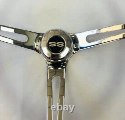 1969-1994 Chevelle Impala Nova Black Foam on Chrome 15 Steering Wheel SS Cap