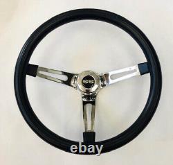 1969-1994 Chevelle Impala Nova Black Foam on Chrome 15 Steering Wheel SS Cap