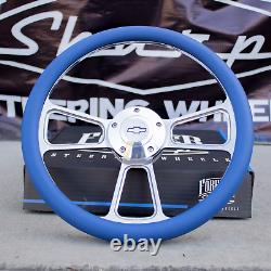 1969-1994 Impala, Bel Air, Caprice 14 Billet and Blue Steering Wheel Kit