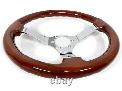 1969-85 Chevrolet Impala Sport 6 Bolt Mahogany Wood Steering Wheel Kit, Impala