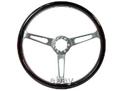 1969-88 Chevrolet Nova 6-Bolt 15 Classic Espresso Wood Steering Wheel Kit