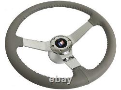 1969-89 Buick Gray Steering Wheel Kit, Chrome Center