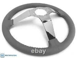 1969-89 Buick Gray Steering Wheel Kit, Chrome Center