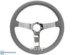 1969-89 Buick Gray Steering Wheel Kit, Chrome Center