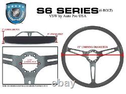 1969-89 Cadillac 6 Bolt Deluxe Wood Gold Chrome 15 Steering Wheel Kit, Tele