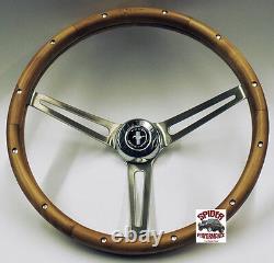 1970-1973 Mustang steering wheel PONY 15 MUSCLE CAR WALNUT