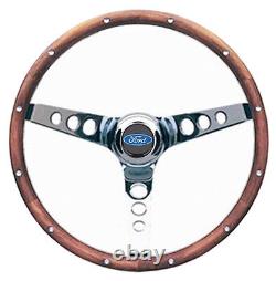 1970-1979 Ford steering wheel BLUE OVAL 13 1/2 CLASSIC WALNUT