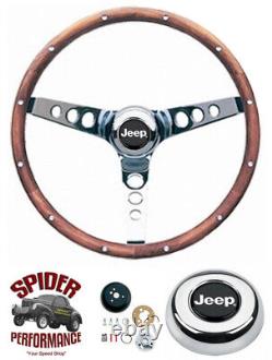 1976-1995 Cherokee Wagoneer steering wheel 13 1/2 CLASSIC WALNUT