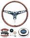 1978-1991 Bronco Van Ford pickup steering wheel BLUE OVAL 13 1/2 CLASSIC WALNUT