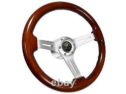 1978-91 Ford Bronco 6-Bolt Classic Brush Mahogany Wood Steering Wheel Brush Kit