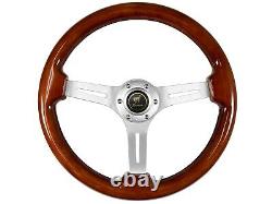 1978-91 Ford Bronco 6-Bolt Classic Brush Mahogany Wood Steering Wheel Brush Kit