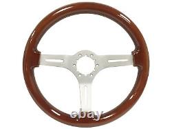 1978-91 Ford Bronco 6-Bolt Classic Brush Mahogany Wood Steering Wheel Brush Kit