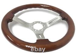 1978-91 Ford Bronco 6-Bolt Classic Brush Mahogany Wood Steering Wheel Brush Kit