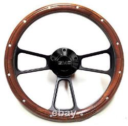 1981-1991 GMC Pick Up Truck Mahogany & Billet Full Steering Wheel Boss Kit