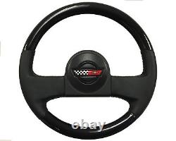 1984-89 C4 Corvette Black Wood/Leather Steering Wheel Kit, OE# 9768988