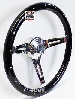 1988-1994 Jimmy Suburban GMC C/K pickup steering wheel GMC 15 BLACK WOOD RIVET