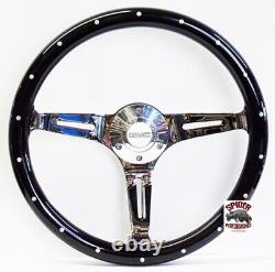 1988-1994 Jimmy Suburban GMC C/K pickup steering wheel GMC 15 BLACK WOOD RIVET